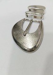Western 3 piece buckle set Unisex Nickel Clr 1.25 in 30 mm cowgirl brass buckle