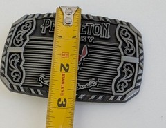 Pendleton Whisky belt buckle let er’ buck silver black red rodeo 2025