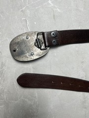 Vintage Bottle Opener Metal Belt Buckle & Leather Belt Itsus Beverage 1957