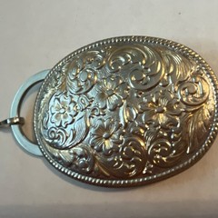 Chambers Men&rsquo;s Western Oval Floral Engraved Metal Belt Buckle Gold Plated Cowboy