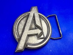 Marvel Comics Avengers Superhero Movie Logo Silver Color Used Belt Buckle