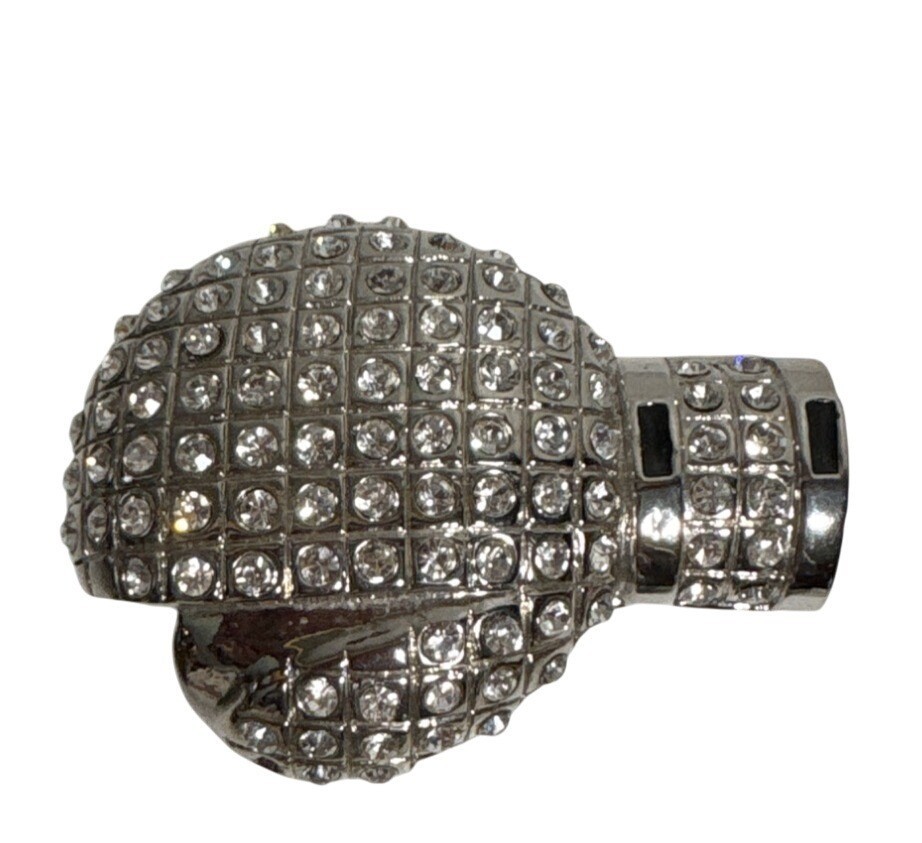 Boxing Glove Belt Buckle Silver Rhinestone Bling Ringside Men & Women 3.5 x 2.5&Prime;