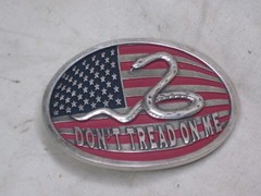 DON&rsquo;T TREAD ON ME Belt Buckle American Flag Snake detail USA United States James