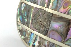 Alpaca Abalone Large Belt Buckle Unisex Mexico Size 3.5 inches 43g L104