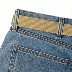 Canvas Web Belt Military Style with Black Buckle and Tip 56&Prime; One Size, Khaki
