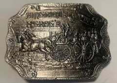 America&rsquo;s Heroe&rsquo;s Fire Dept Vintage Brass Belt Buckle (3 3/4&Prime; X 2 3/4&Prime;) EC