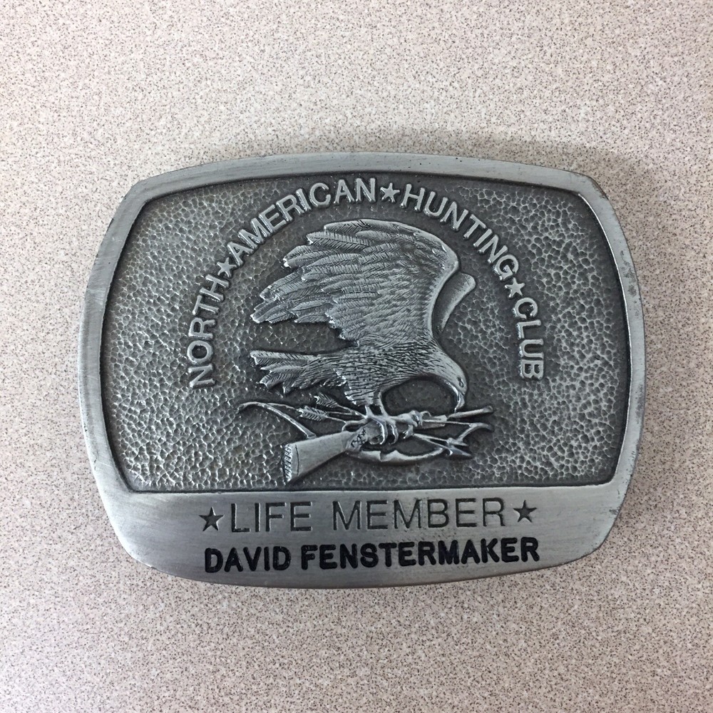 North American Hunting Club Life Member David Belt Buckle 1981 AR110