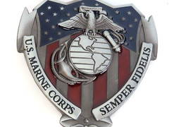 US Marine Corps Semper Fidelis Metal Enameled 3D Belt Buckle