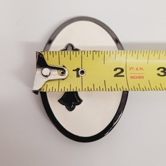 Gothic Cross Metal Belt Buckle Oval Black & White Men&rsquo;s Accessory 3&Prime; x 2&Prime;