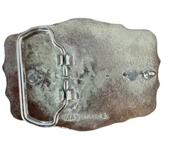 Vintage PEWTER IRON CROSS BELT BUCKLE 3.5x 4”