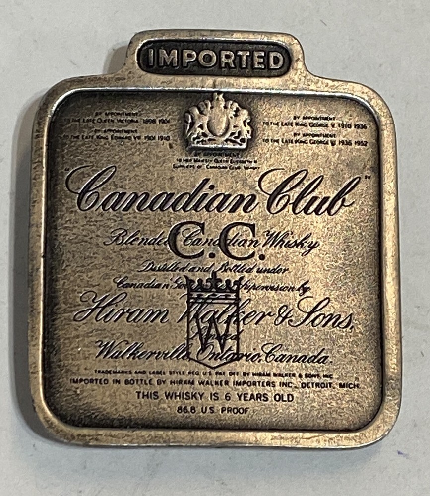 C.C. Canadian Club Whiskey Belt Buckle From Bergamot Brass Works 1975