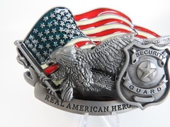 Security Guard Real American Hero Metal Belt Buckle Enameled