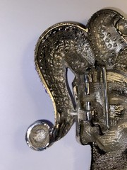 Iced Bling Skull Jester Belt Buckle Rhinestone Encrusted Jester Hat By FL&B.