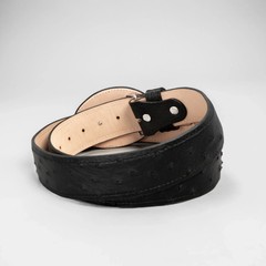 Men’s Ostrich Original Exotic Leather Cowboy Belt 1.5&Prime; Oval Buckle