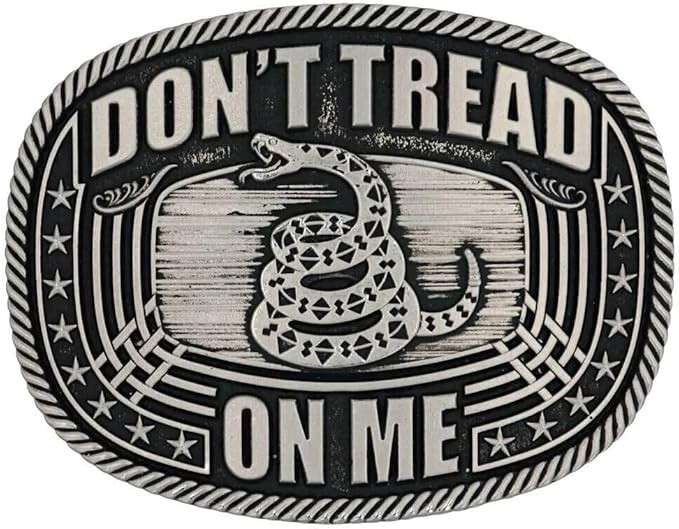 Montana Silversmiths Western Belt Buckle Don&rsquo;t Tread On Me Roped A903
