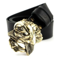 Belt buckle Rose American Beauty, Handmade brass flower women accessories,