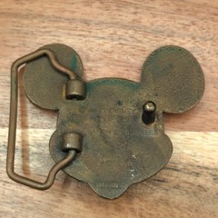 70s Baron Walt Disney Production Mickey Mouse Head Solid Brass Belt Buckle
