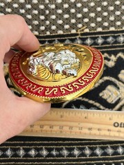 Western Buckle Oval Gold Silver Red Horse Rider Cowboy 2 » Hebillas Vaqueras