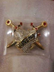 Men Women Big Gold Metal Belt Buckle Heart Western Silver Rhinestone Love Stinks