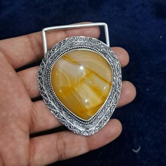 Belt Buckle For Men Silver Plated Handmade Mookite Jasper Western Cowboy Buckle