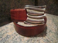 CLASSIC!! RARE!! KIESELSTEIN STERLING BELT BUCKLE AND BROWN LIZARD BELT SIZE 1
