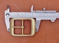 Heavy Duty Real Solid Brass Center Bar Pin Belt Buckle Fits 40mm Leather Strap