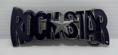 “NEW” Rock Star BELT BUCKLE Dark Blue Speckled Enamel Gray Metal Music Superstar
