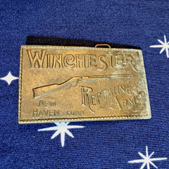VTG Winchester Repeating Arms New Haven Conn. Rifle Gun Belt Buckle Brass #9