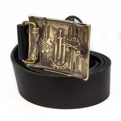 Fehu runic brass belt buckle, Feoh Wealth Rune Seltic Old Norse Scandinavian