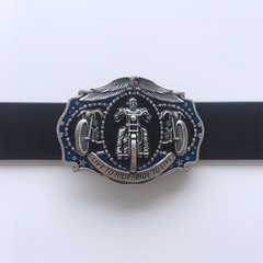 Western Men‘s Zinc alloy Leather Belt Buckle Plated Biker Rider shape Pattern