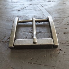 Single Prong Belt Buckle Mens Silver 1.5 Square Roller Replacement Casual Retro