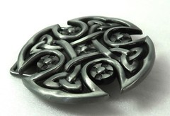 Belt Buckle Celtic Style / Cross Pewter Finish 1.5&Prime; Belt Size / Plate Type A2