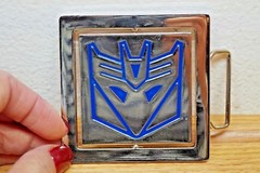 TRANSFORMERS AUTOBOT OPTIMUS BELT BUCKLE CHROME DOUBLE-SIDED