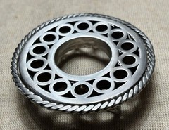 Vintage Style Round Belt Buckle Silver Tone Western Concho 2.5”