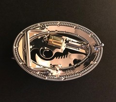 (MADE BY ORDER) BUCKLE HANDMADE STAINLESS STEEL WESTERN STYLE GUN PYTHON #3