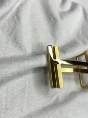 H 32mm 1.25` Belt Buckle Gold Tone Double H Replacement Buckle