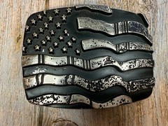 United States American Flag Engraved Patriotic – #6386 Chrome Brand Belt Buckle