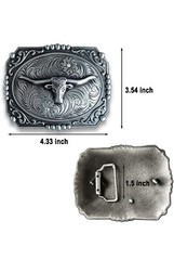 Western Cowboy Belt Buckle Longhorn Texas Bull Horse Buckles for Men Women