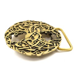 World Tree belt buckle, Old Norse Scandinavian Nordic Celtic Pagan runic Tree