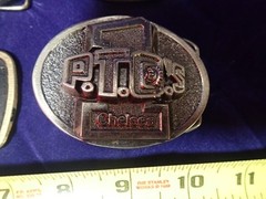 Lot of (4) Trucker Belt Buckles Eagle Buckets Raleigh Lights Power Take Off&rsquo;s