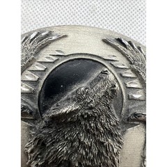 Siskiyou Buckle Co. Pewter Belt Buckle 1995 Wolf Eagle Native