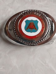 Oval Silver Tone Rope Edge Union Logo Western Belt Buckle Metal Fits 1.5 in