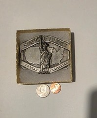 Vintage 1984 Metal Belt Buckle, Statue of Liberty, Nice Western Style Design