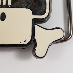 Super Mario Brothers Evil Toad Mushroom Buckle Black White Skull Nintendo 2005
