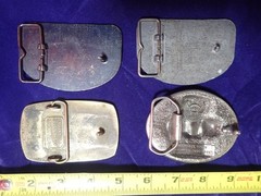 Lot of (4) Trucker Belt Buckles Eagle Buckets Raleigh Lights Power Take Off&rsquo;s