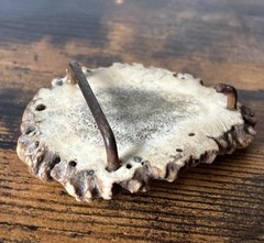 Vintage Handcrafted Elk Antler Burr Belt Buckle Buck Skull Arrow Design Disney
