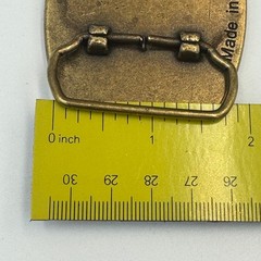 NRA Golden Eagles Belt Buckle Brass Tone Oval Eagle Shield Made in USA Vintage