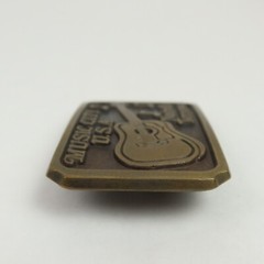 Vintage Nashville Tennessee Music City USA Belt Buckle Guitar Music Notes Brass