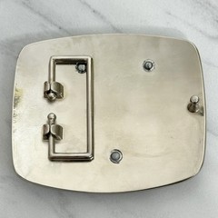 Letter U Rhinestone Initial Monogram Silver Tone Belt Buckle – 3.16&Prime; x 2.78&Prime;