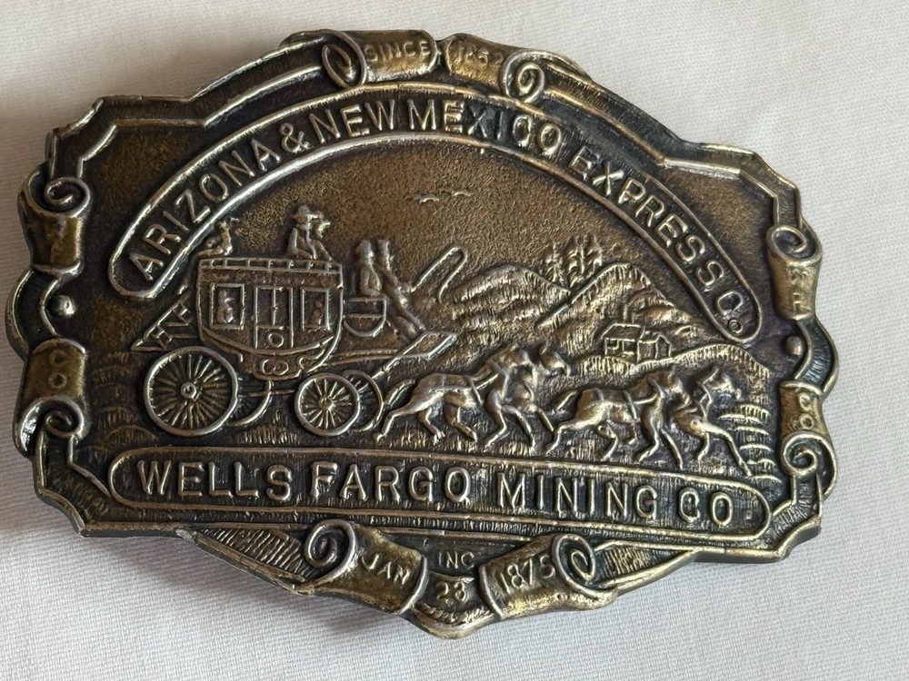 Arizona& New Mexico Wells Fargo Mining Co Belt Buckle